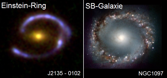 Einstein-Ring und SB-Galaxie